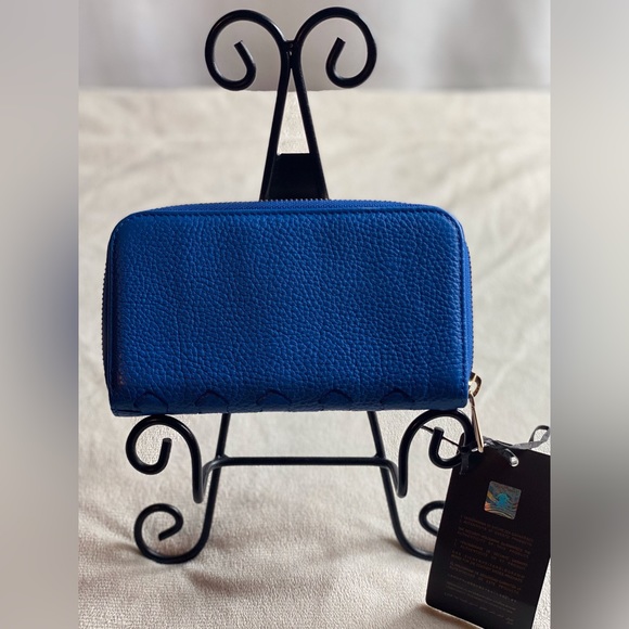 Roberto Cavalli Blue Pebbled Leather Wallet - Picture 13 of 15